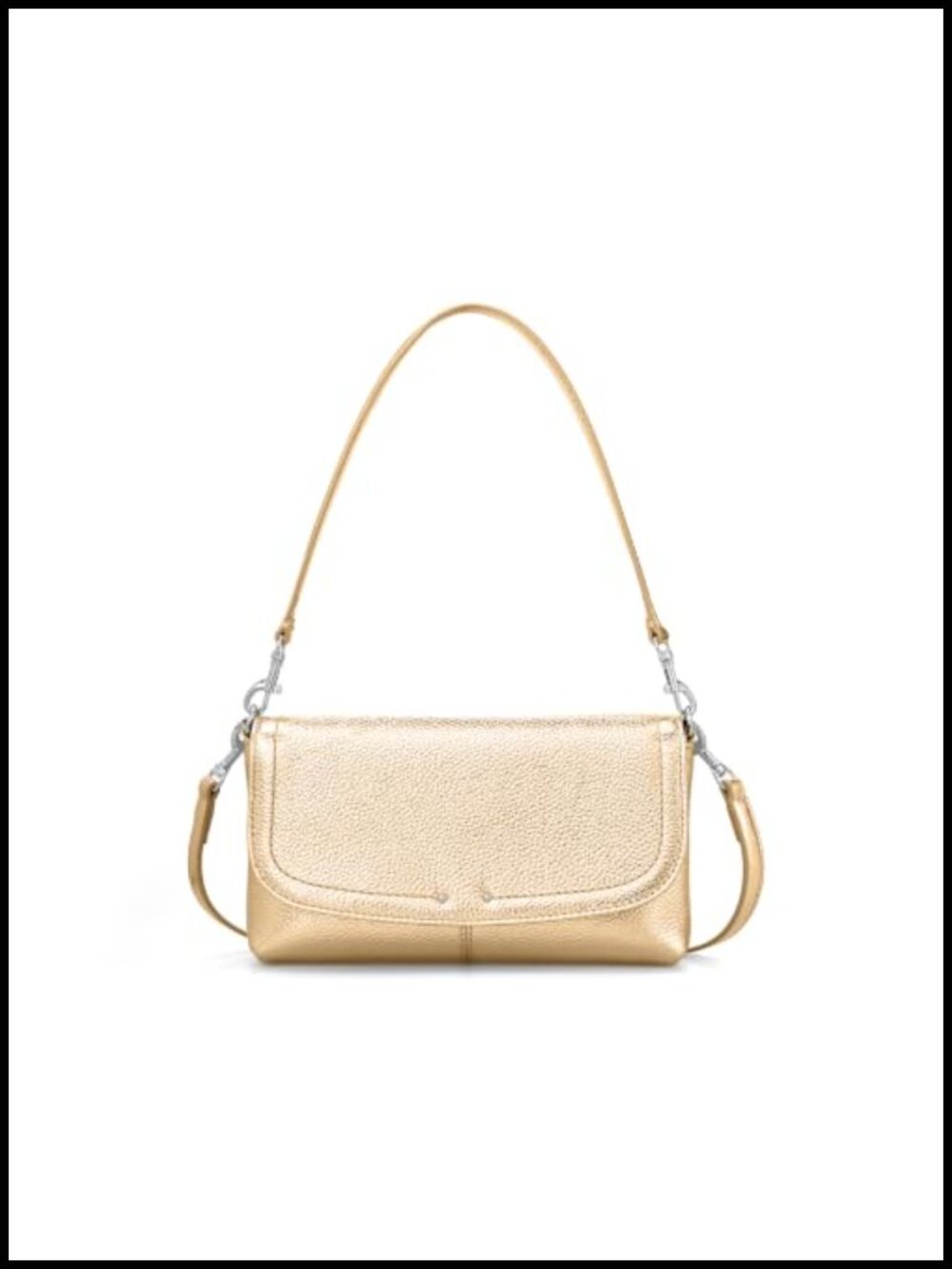 Genuine Pebble Leather Crossbody Bag RFID Clutch Purse